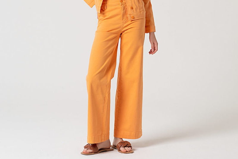 Pantalón acampanado | Liso | Mandarina