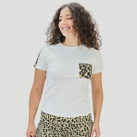 Camiseta | Bolsillo brillo animal print | M60855