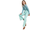 Pantalón acampanado | Liso | Verde agua