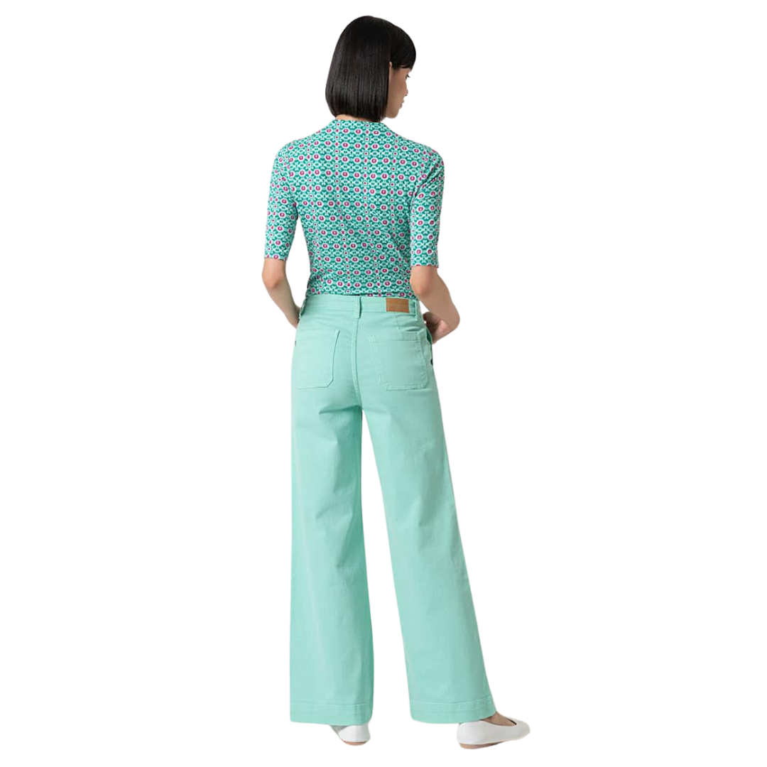 Pantalón acampanado | Liso | Verde agua