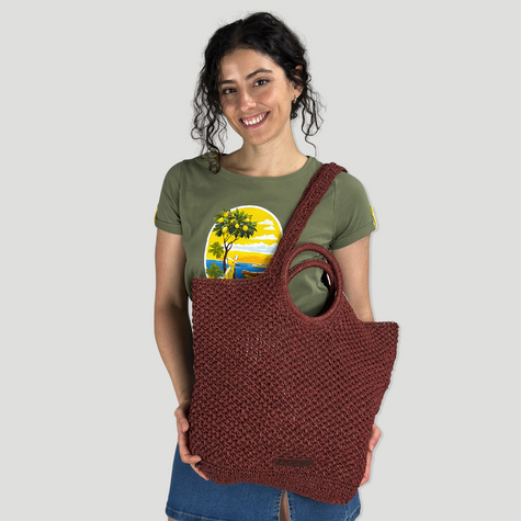 Bolso rafia | Grande marrón