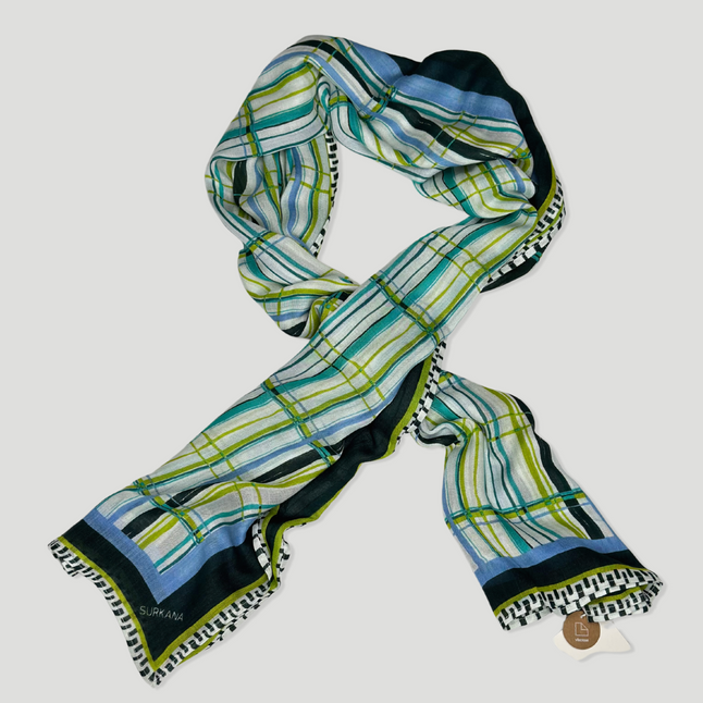Pañuelo estampado | Verde-Azul