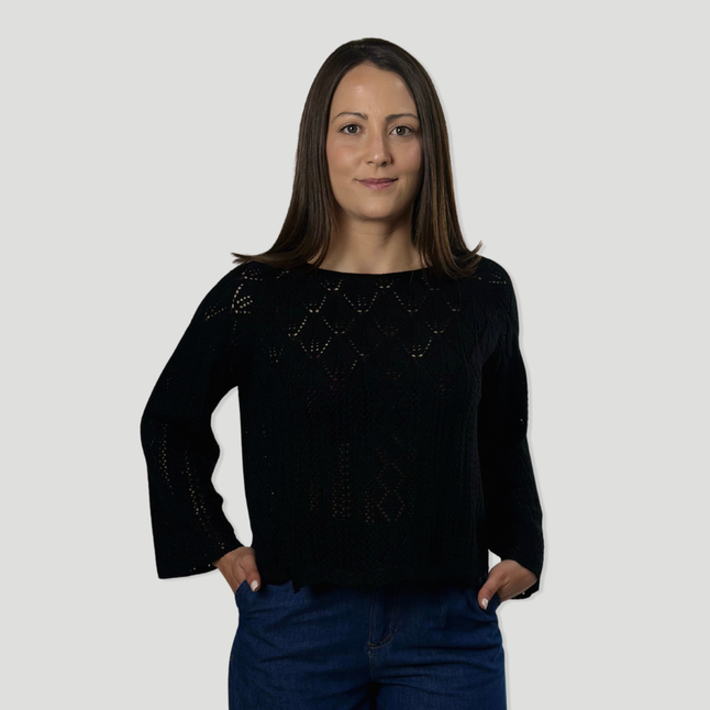 Suéter negro crochet | Vero moda