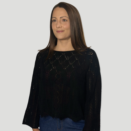 Suéter negro crochet | Vero moda