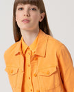 Chaqueta corta estilo tejana |Mandarina