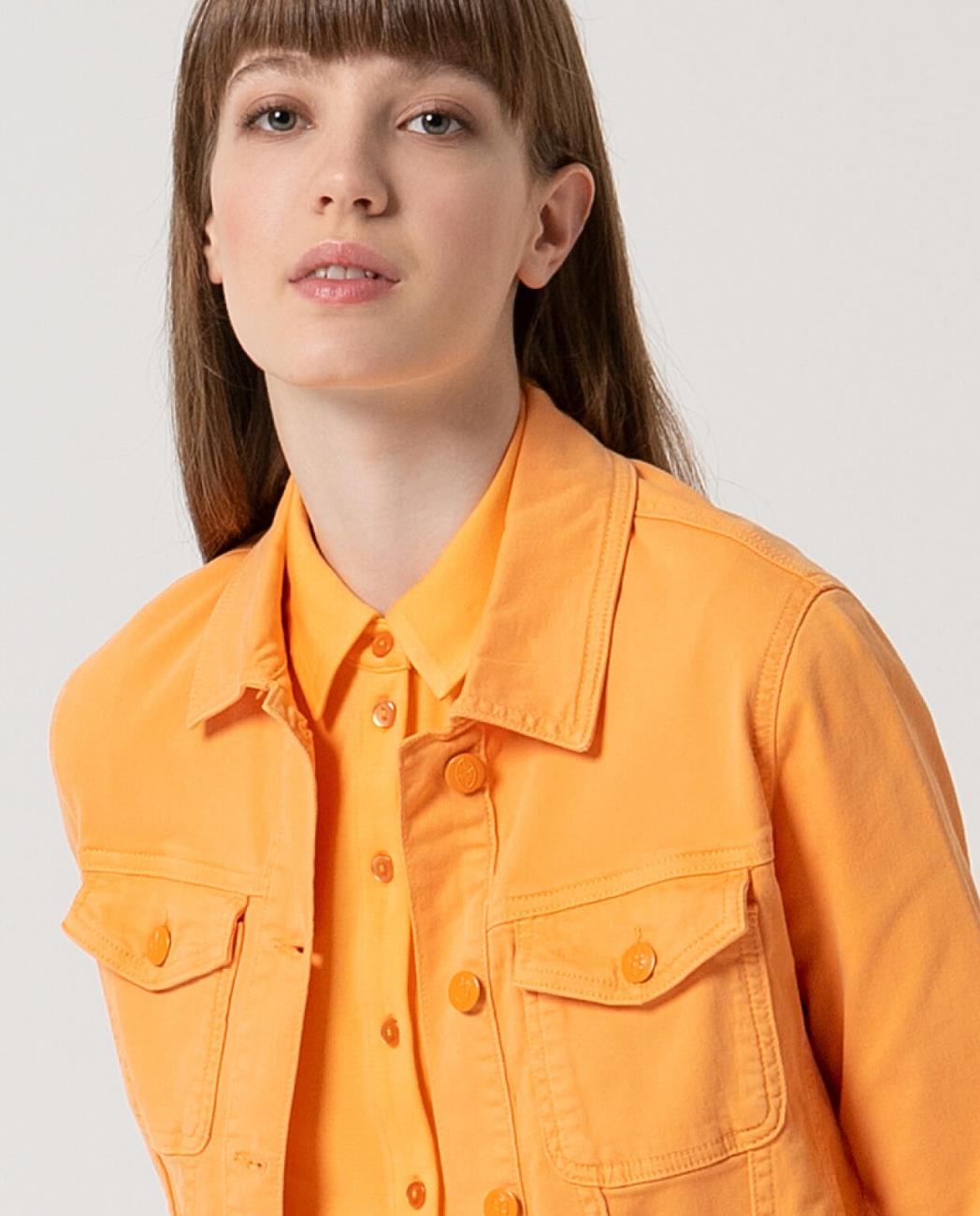 Chaqueta corta estilo tejana |Mandarina