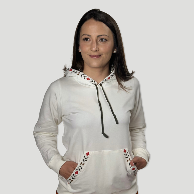 Sudadera Capucha | Blanca con bordado