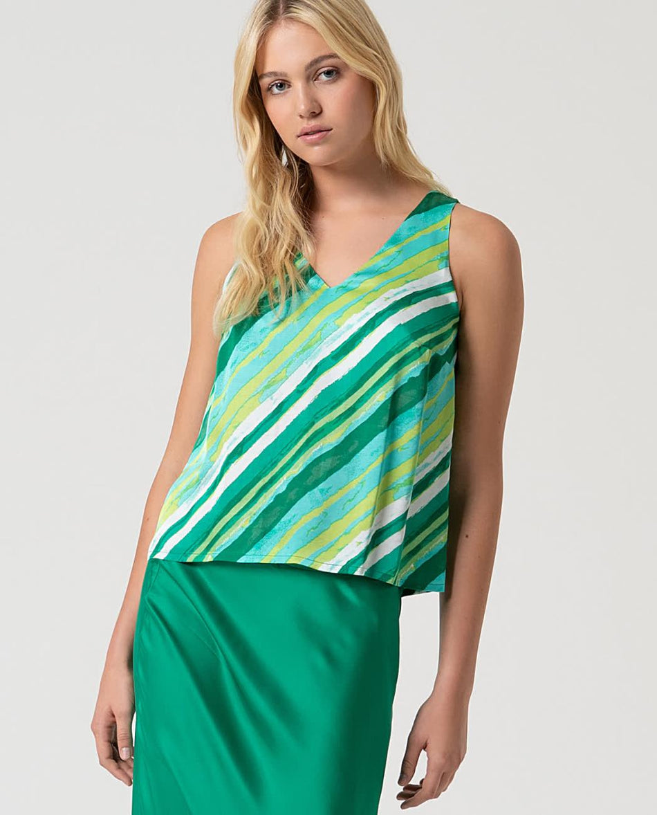 Top con escote en V | Estampado | Surkana