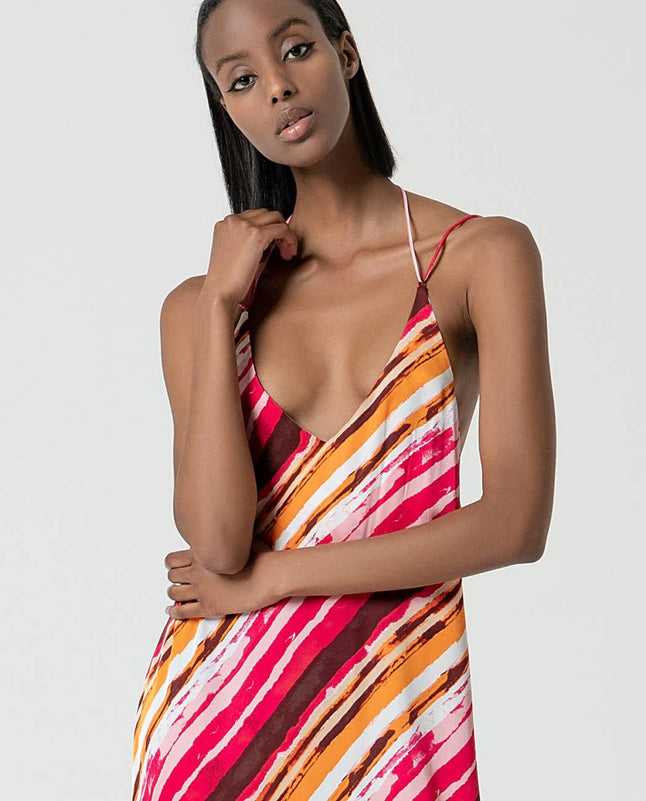 Vestido de tirantes finos y escote en V | Surkana