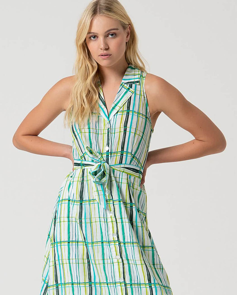 Vestido camisero sin mangas | Estampado | Surkana