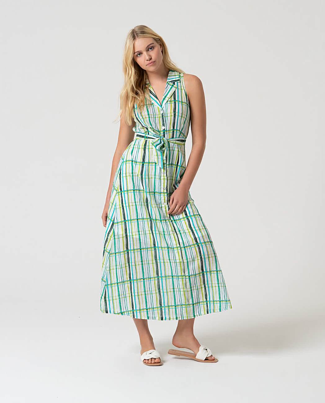 Vestido camisero sin mangas | Estampado | Surkana