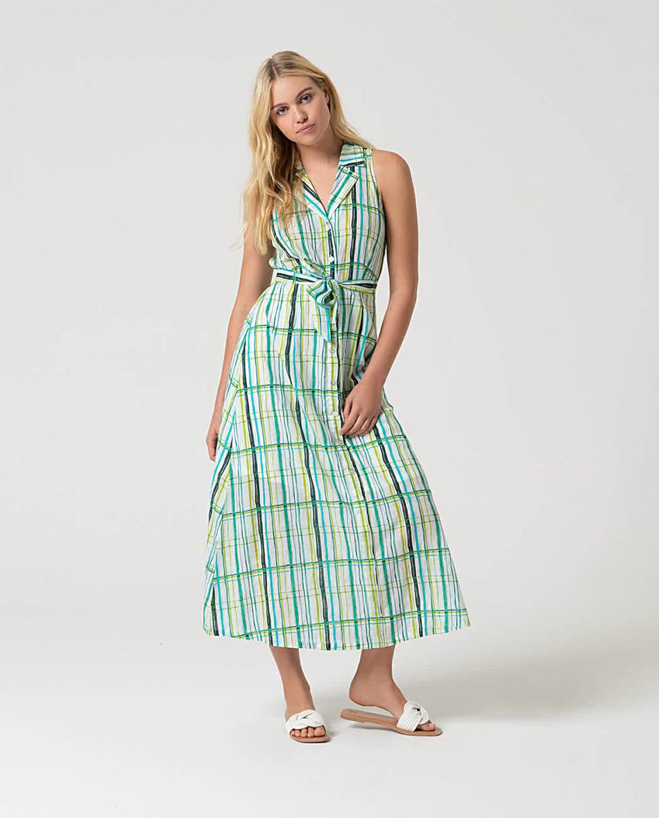 Vestido camisero sin mangas | Estampado | Surkana