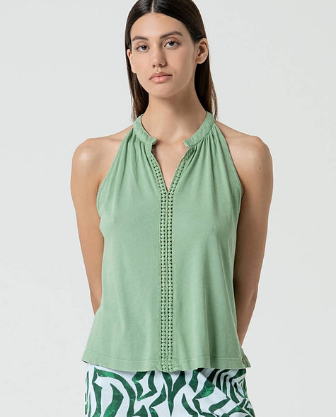 Blusa tirantes verde | Tina | Surkana