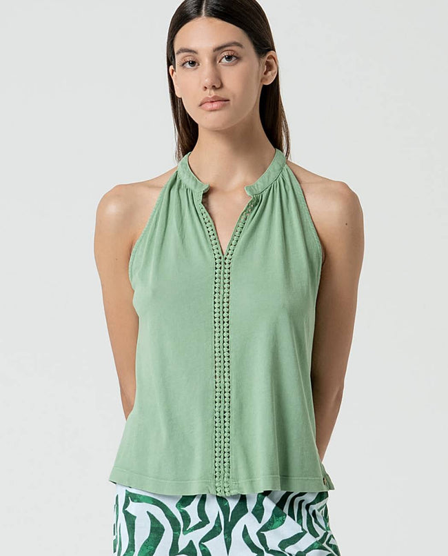 Blusa tirantes verde | Tina | Surkana
