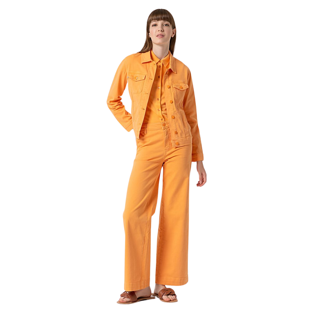 Pantalón acampanado | Liso | Mandarina