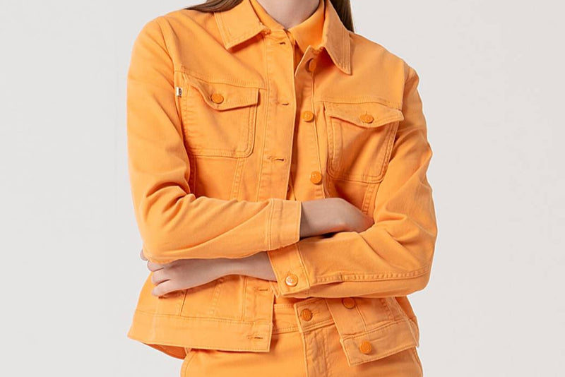 Chaqueta corta estilo tejana |Mandarina