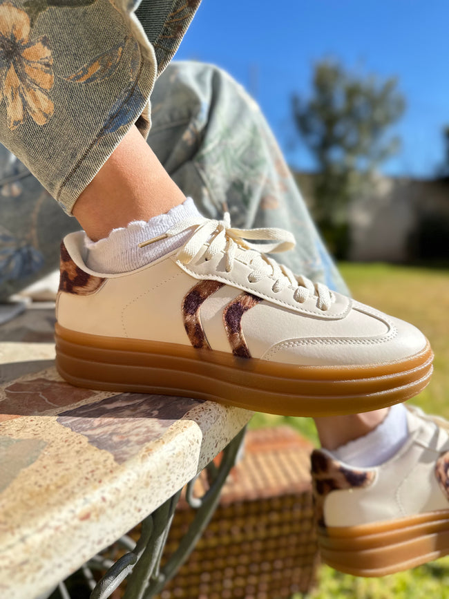Deportiva | Beige con leopardo | BH - 2202