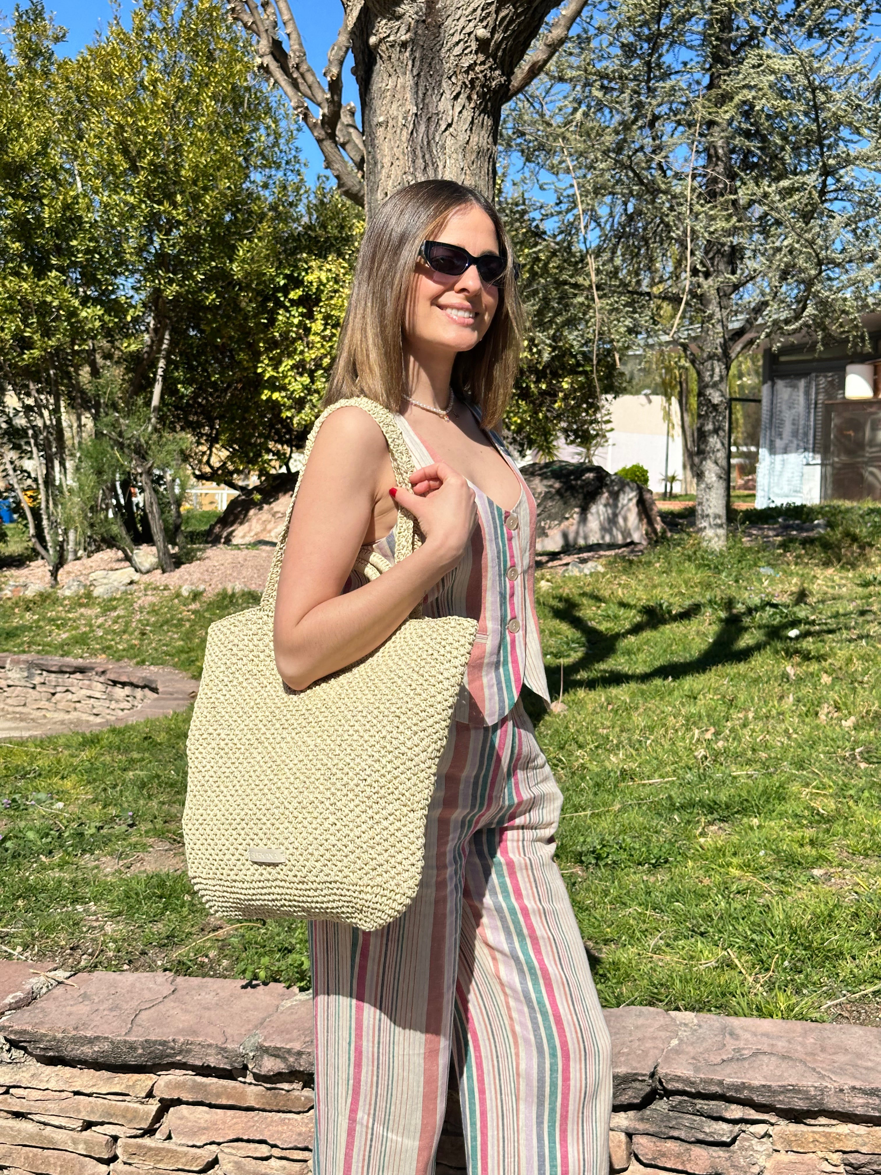 Bolso rafia | Grande crudo