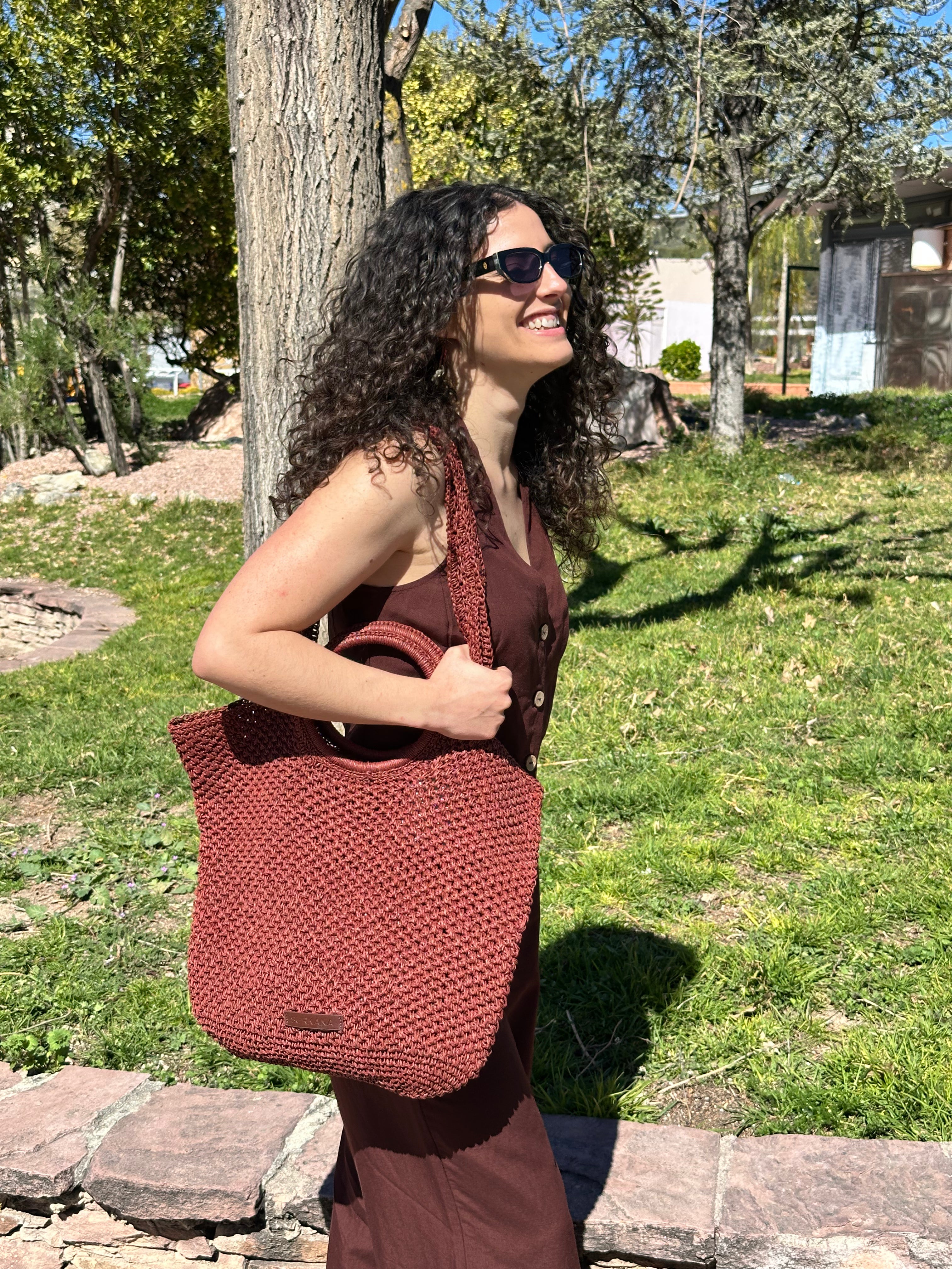 Bolso rafia | Grande marrón